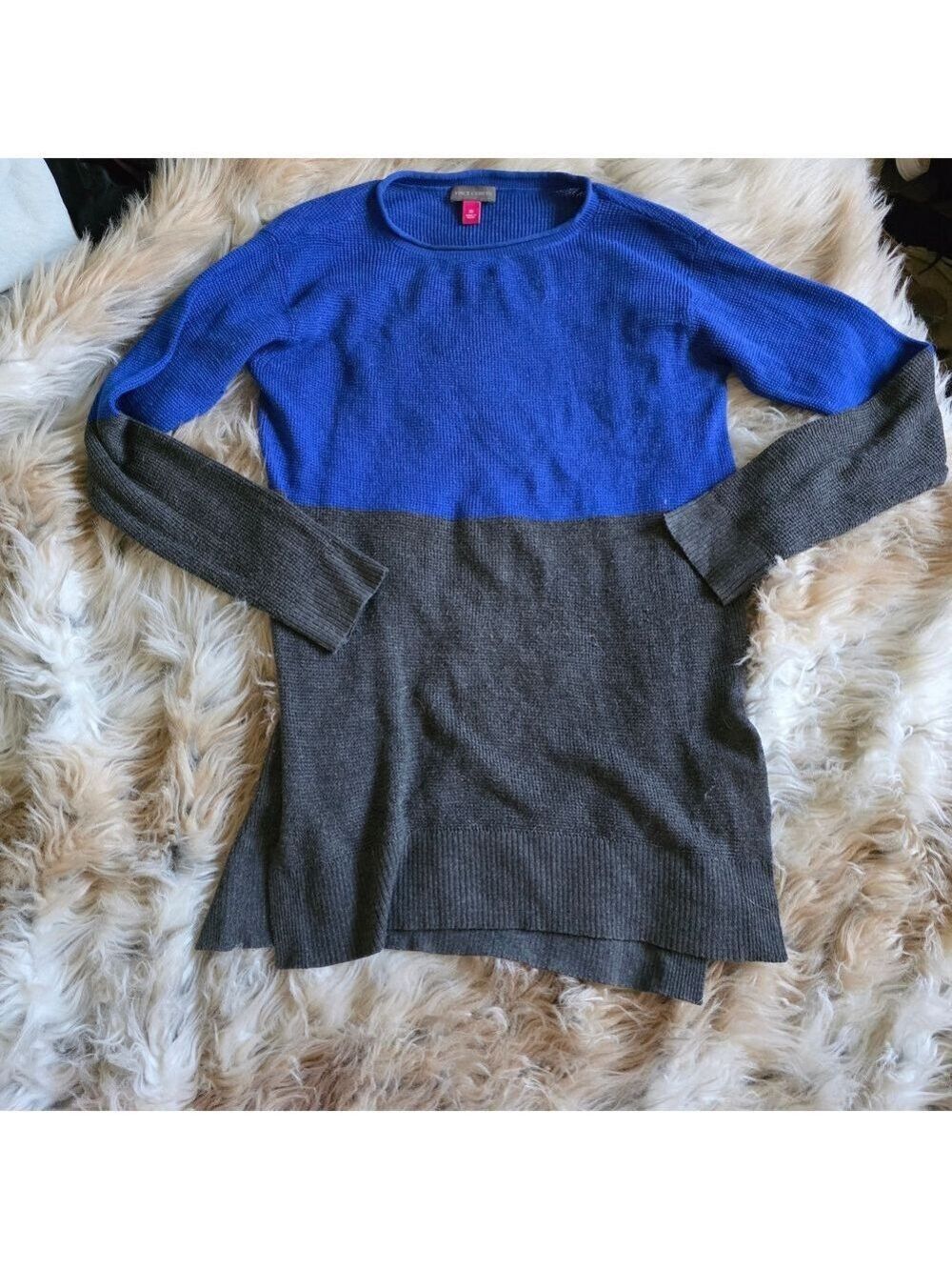 Vince Camuto Royal Blue Knit Crewneck Sweater